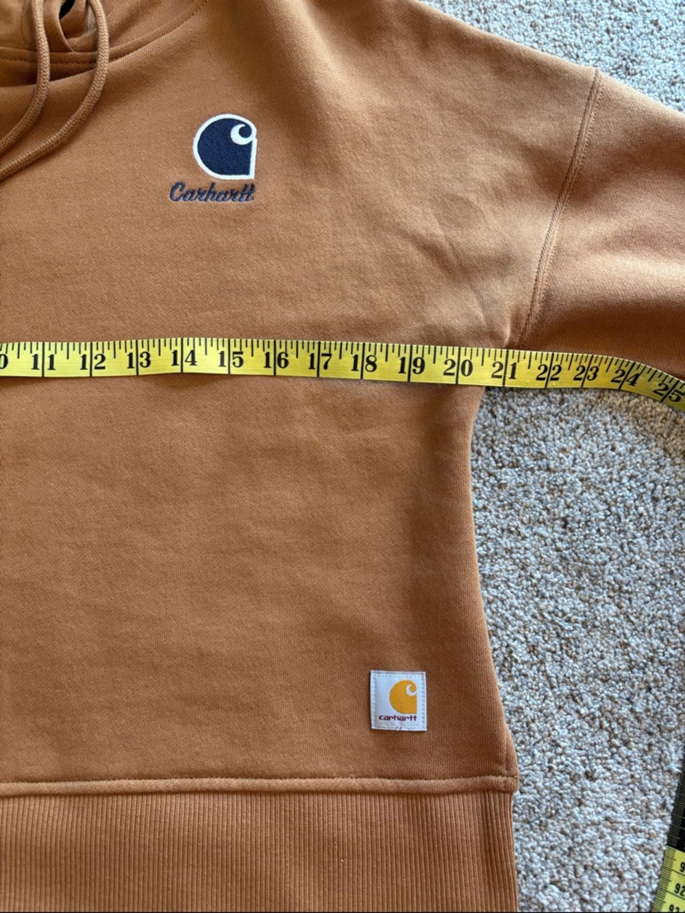 Carhartt Loose fit Caramel Brown Pullover Hoodie with Chest Logo - Picture 5 of 7